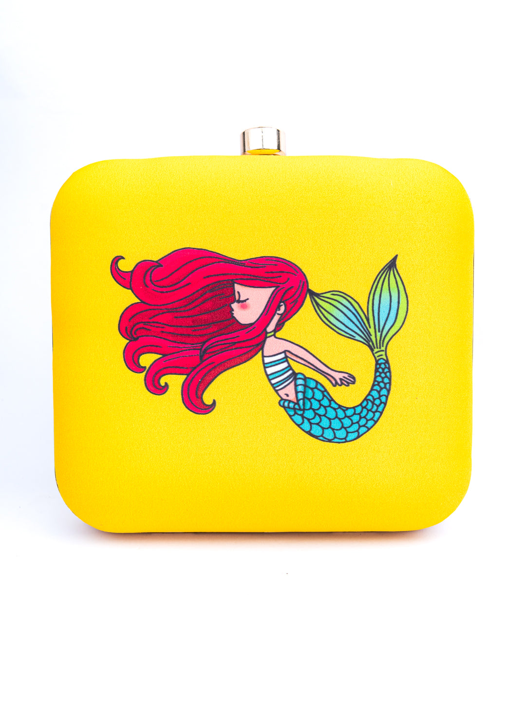 Nidhi_Rathi_Yellow_Red_Mermaid_Printed_Box_Clutch