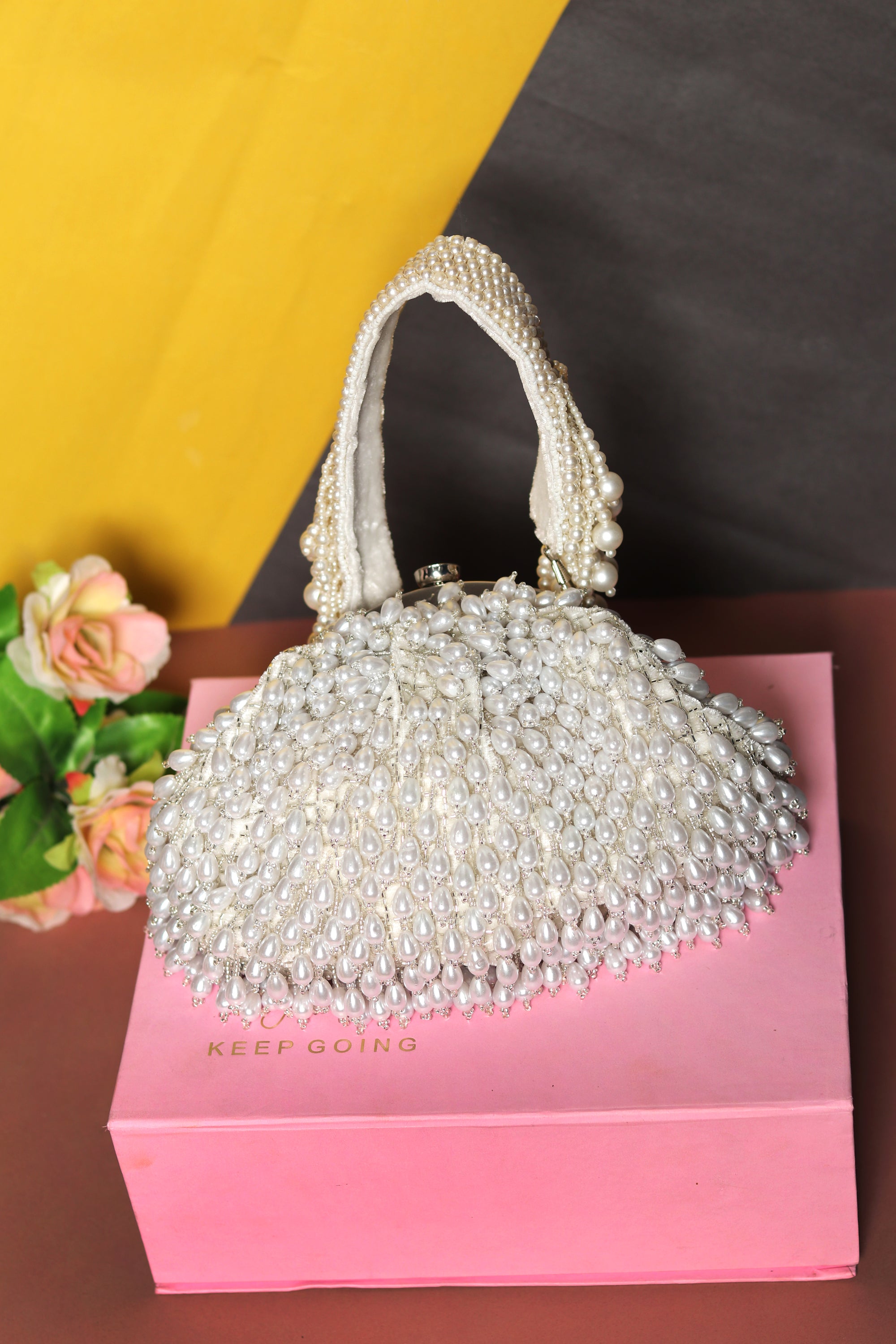 Nidhi_Rathi_White_Embroidered_Tasselled_Half_Moon_Clutch