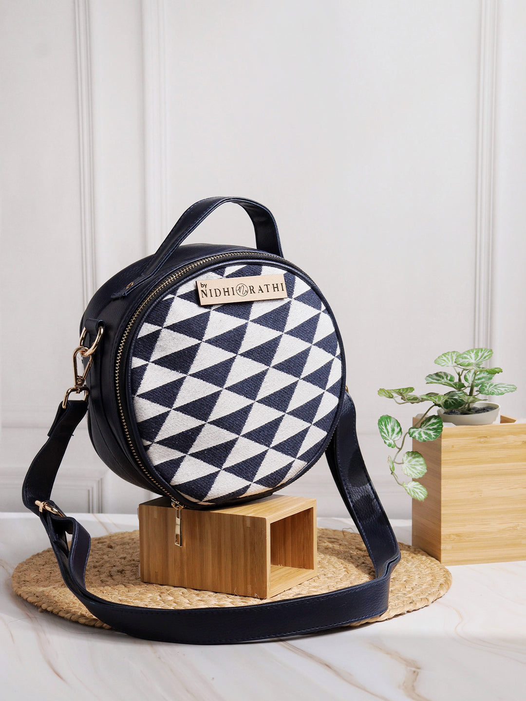Women_Jacquard_Weave_Mini_Round_Handbag_Nidhi_Rathi