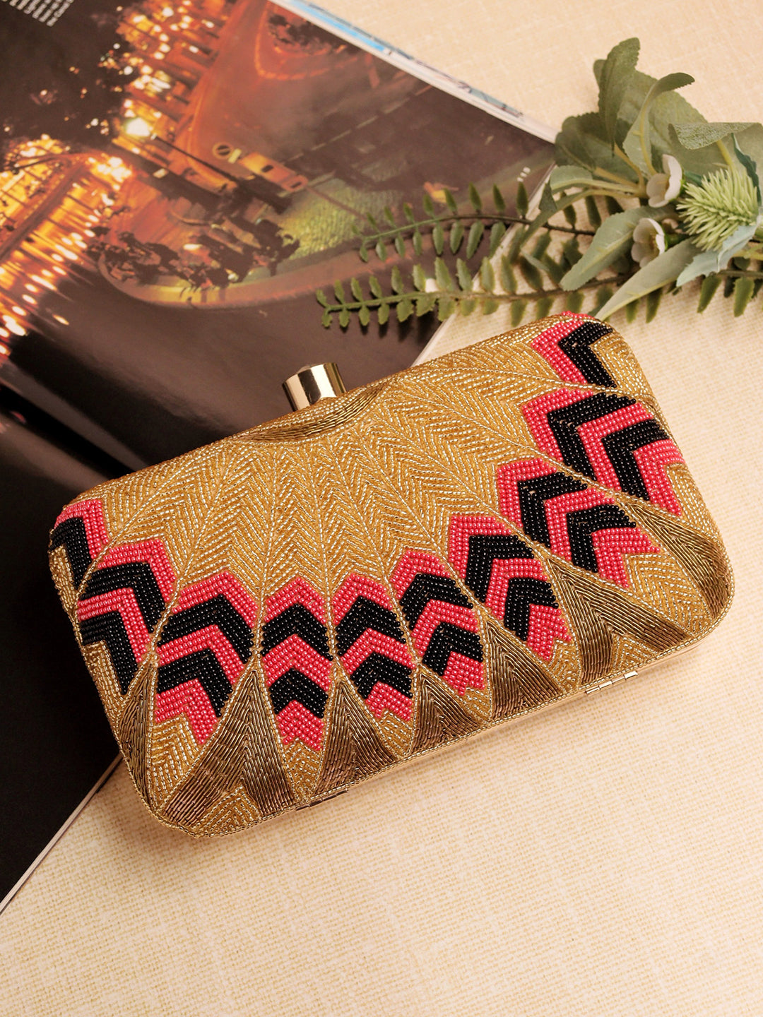 Gold_Embroidered_Casual_Box_Clutches_Nidhi_Rathi