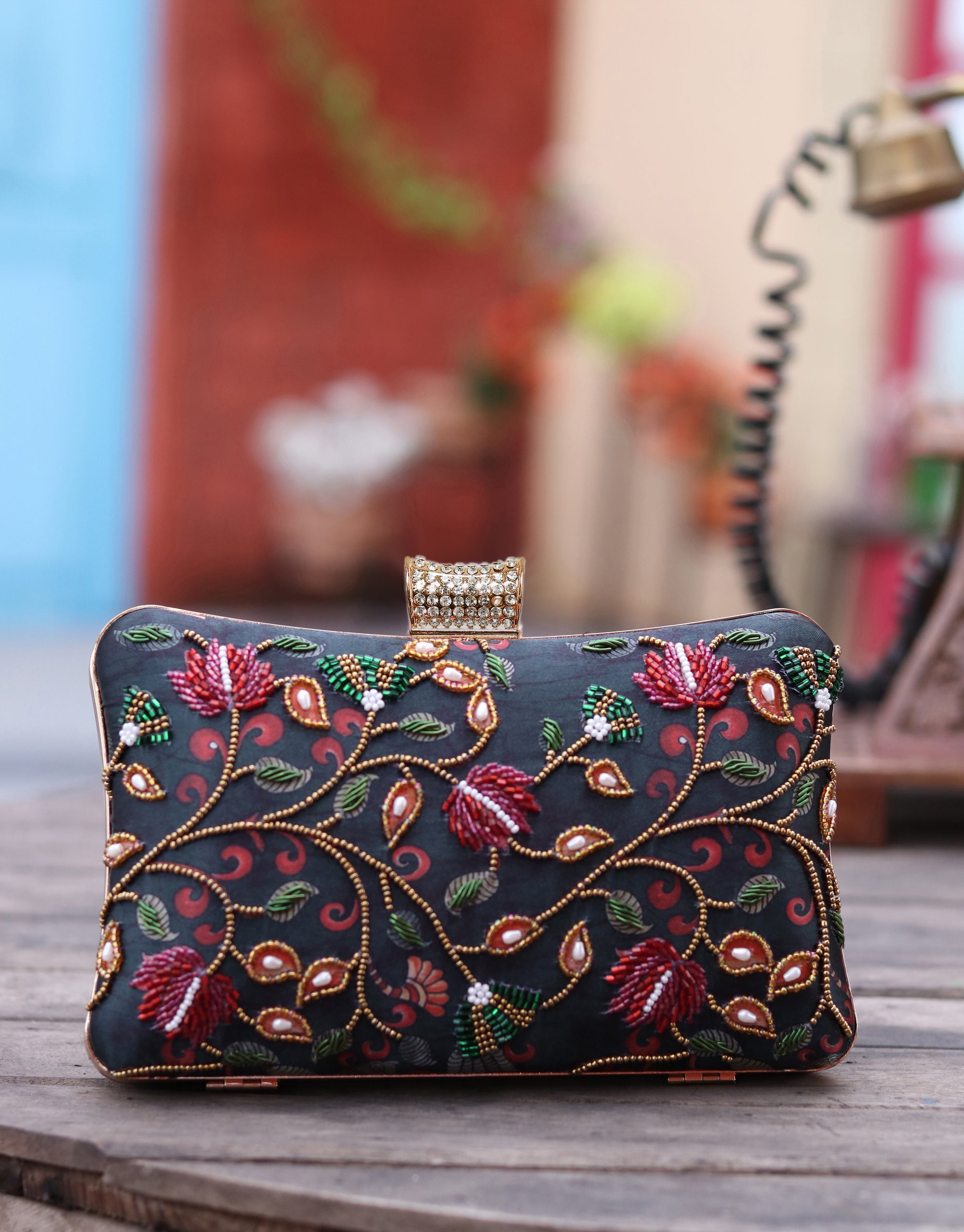 Nidhi_Rathi_Black_Red_Embellished_Box_Clutch